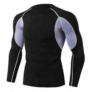 Chemise de compression pour homme de haute qualité et durable, manches longues, pour la course à pied et le fitness, coupe ajustée extensible - Product Image 4
