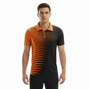 Camisa de golf de alta calidad para hombre, manga corta, corte ajustado, polos deportivos para trabajo y golf, camisas de golf personalizadas con bolsillos. - Product Image 4