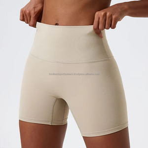 Shorts de Yoga de Cintura Alta, Color Sólido, Control de Abdomen, Ropa Deportiva para Mujer, Diseño Personalizado, Transpirable, Sin Costuras, Spandex/Nailon - Product Image 2