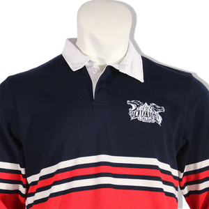 Camiseta de Rugby Tradicional Personalizada en Color Liso, Manga Larga, Tejido de Algodón Teñido, Ropa Deportiva con Diseño de Rayas - Product Image 4