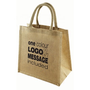 Vente en gros Sac fourre-tout en toile de jute vierge de haute qualité Sacs fourre-tout réutilisables noirs pour épicerie écologique en jute - Product Image 6