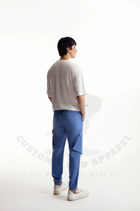 Pantalon de jogging empilé pour homme, vintage, écologique, en polyester/coton, super doux, avec poches zippées, coupe ample, poids moyen, hiver, logo personnalisé - Product Image 3
