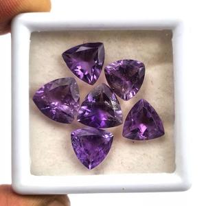 10mm Natural Purple <b>Amethyst</b> Trillion Cut Loose Gemstone Faceted Stone For Jewelry Making Wholesale Bulk From Manufacturer Price - Product Image 1