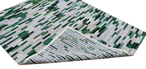 Alfombra Moderna Abstracta Verde Rectangular de Poliéster con Pelo Plano y Base Antideslizante de Goma para Decoración de Sala de Estar - Product Image 6