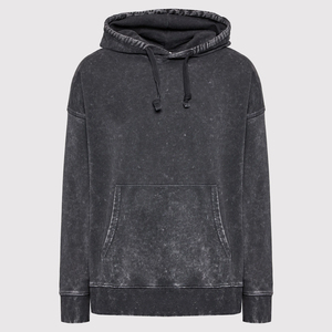 Men's Regular Fit Hooded <b>Sweatshirt</b> Washed Black Spandex/Polyester Fleece Cartoon <b>Vintage</b> Lined Front Pocket Casual Spring Wear - Product Image 1