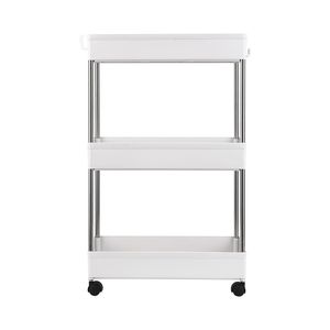 Carrello portaoggetti multifunzionale a 3 strati in acciaio inossidabile e plastica, mobiletto per cucina/bagno/lavanderia per spazi stretti - Product Image 1