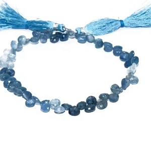 100% llegada Natural musgo aguamarina facetada cuentas en forma de corazón aguamarina briolette musgo aguamarina para la fabricación de joyas - Product Image 1