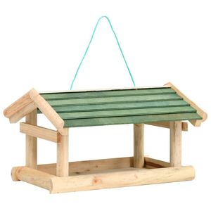 Comedero para Pájaros de Madera de Abeto Sólido, 13.8 x 11.6 x 8.3 Pulgadas, Verde y Ecológico, Accesorios para Pájaros - Product Image 1