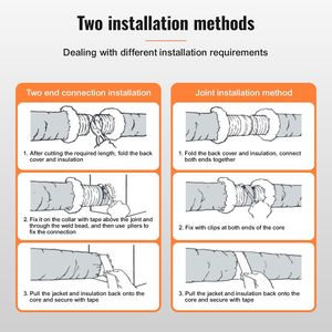 Tubo Flessibile per Asciugatrice da 25 Piedi con 2 Morsetti e 5 Tubi Isolati, Protezione a Tre Strati per Sistemi di Riscaldamento HVAC - Product Image 5