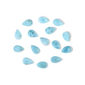 Larimar natural con forma de pera, cabujón de 5x7 mm, piedras sueltas calibradas para joyería, proveedor con precio mayorista y MOQ bajo. - Product Image 4