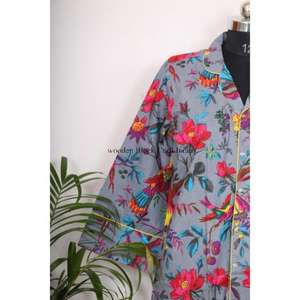 Camisa Kimono Maxi Bohemia de Algodón para Mujer, Estilo Indio, con Cinturón y Botones Decorativos, Ajuste Holgado y Elegante - Product Image 4