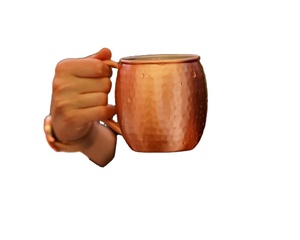 Handmade 16oz Moscow Mule <b>Cup</b> Pure Copper with Rustproof Handle Indian Supplier <b>Stainless</b> <b>Steel</b> Tumbler in Gift Box Packaging - Product Image 3
