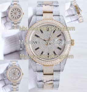 Reloj Mecánico Automático de Acero Inoxidable y Oro Amarillo con Moissanita VVS, Esfera de Cristal, Manecillas Indicadoras y Resistencia al Agua de 10 Bares - Product Image 2