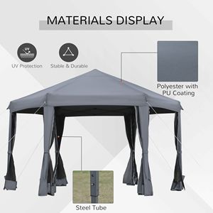 Tenda Pop-Up Resistente 13FT X 13FT, Forma Esagonale, 6 Pareti Laterali in Rete, Altezza Regolabile a 3 Livelli, Struttura in Acciaio Robusto, Premium per Esterni - Product Image 4