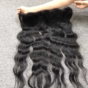 Venta al por mayor Cierre de encaje, Pelucas de encaje de onda natural ondulado frontal Full HD Encaje Virgen Raw Vietnamita Cabello humano Doble dibujado - Product Image 3
