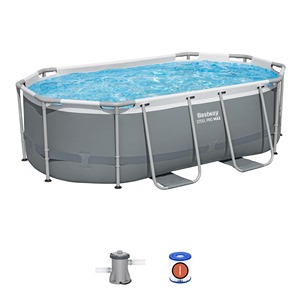 Piscine hors sol ronde de 14' x 42" avec filtre à sable, échelle, bâche et couverture de piscine - Product Image 1