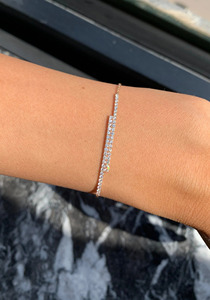 Pulsera de barra con doble fila de diamantes cultivados en laboratorio en oro rosa - Product Image 4