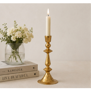 Luxury Hammered <b>Brass</b> Taper Candle <b>Holder</b> for Wedding Centerpieces Gold Metal <b>Candlestick</b> Stand Bulk Wholesale Price - Product Image 2