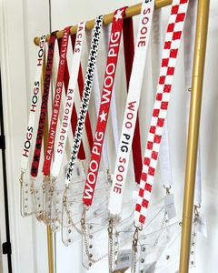 Nylon <b>Lanyard</b> With Red And White Stars And TT Logo Metal Hook <b>For</b> Keys ID Cards <b>Phone</b> Straps - Product Image 6