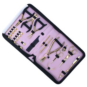 Hair Extension Tool Kit TapeIn Crimping Remover Plier Keratin Bond <b>Cutter</b> Razor Barber Scissor Hook Loop Comb Needle Finger Clip - Product Image 1