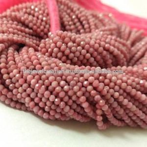 Cuentas de Rodonita Rosa Natural de 2mm y 3mm, Microfacetadas, para la Elaboración de Joyas, Collares y Pulseras, Certificadas por IGI, Semipreciosas - Product Image 2