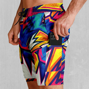 Summer Surfing Sublimation Printing Shorts <b>Men</b> Polyester Swim <b>Trunks</b> Custom Color Changing Beach Shorts for <b>Men</b> - Product Image 2