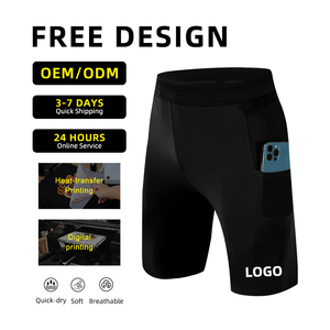 <b>Men</b> <b>Compression</b> <b>Shorts</b> With Phone Pocket Quick Dry Sporty Fit Mid Waist Elastic Waist Black Yellow Solid Color - Product Image 2