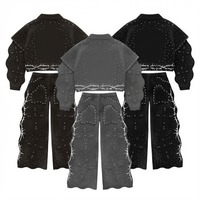 Veste coupe-vent personnalisée unisexe décontractée, résistante à l'eau, en nylon Ripstop, avec fermeture éclair intégrale et capuche, pantalon de survêtement à fermeture éclair aux chevilles, vêtements de sport