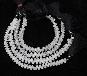 Natural White <b>Rainbow</b> Moonstone Faceted Tear Shape Beads 4x6MM Moonstone Side Drop Beads 8 Inch <b>Rainbow</b> Moonstone For Jewelry - Product Image 6