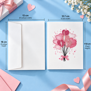 Wholesale Romantic Heart Balloon Quilling Card Custom <b>Handmade</b> Greeting Card With Envelope Artistic Gift <b>Paper</b> Card Manufacturer - Product Image 2
