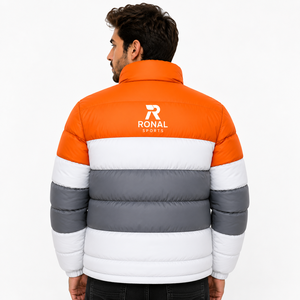 Veste matelassée légère pour homme à col montant, coupe-vent en polyester, fermeture éclair décontractée, coupe régulière, idéale pour l'automne - Product Image 4