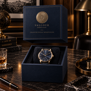 Boîte de présentation de montre de collection VALCOUR HOROLOGIE personnalisée, emballage de luxe à ouverture facile - Product Image 4