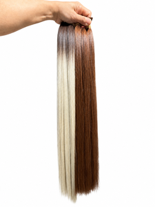 Wholesale Straight Human <b>Hair</b> Bulk <b>Extensions</b> Ombre Blonde Brown for <b>Braiding</b> - Product Image 2