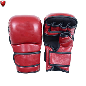 Gants de Sparring MMA en Cuir PU Premium, Design à Doigts Ouverts, Sangle de Poignet Réglable, Fermeture Auto-agrippante, Rembourrés pour Arts Martiaux et Boxe - Product Image 1