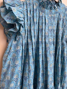 100% Indian Cotton Hand Block Printed Cotton Gauze <b>Dress</b> <b>Boho</b> Chic Casual Style Halter Neck Sleeveless Short <b>Summer</b> <b>Dress</b> - Product Image 3