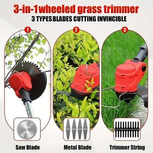 Portatile Cordless elettrico tosaerba ad alta capacità Wacker erbaccia 3 tipi di lame accessori multipli per la manutenzione del giardino - Product Image 6