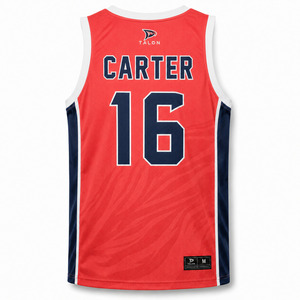 Red Navy Sublimated Basketball Jersey Men's Sleeveless Moisture Wicking Tank <b>Top</b> Adult All Seasons <b>Mesh</b> Fabric - Product Image 2