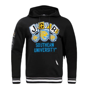 Sweat-shirts à capuche pour hommes en molleton noir et blanc 100% coton, avec logo universitaire brodé et impression personnalisée, anti-rétrécissement, portables - Product Image 6