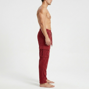 Mens Autumn Winter Thick Fleece Cargo Sweatpants Comfortable Loose Fit Elastic Waist Track Pants Multi Pocket Joggers - Product Image 5