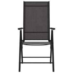 Ensemble de 6 chaises de jardin en aluminium noir, design pliable standard - Product Image 3