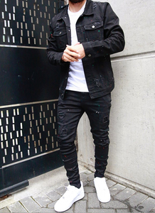 Vestes en jean respirantes pour hommes avec logo personnalisé, style urbain, 100 % coton, grandes tailles, service OEM - Product Image 6