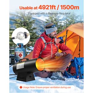 Stufa a Propano Portatile da 60000 BTU con Regolazione Continua della Temperatura e Protezione di Sicurezza per Garage/Negozio e Uso Domestico - Product Image 4