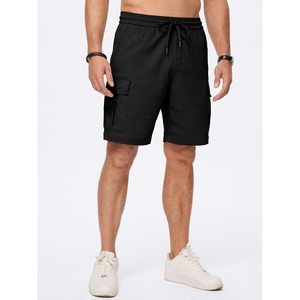 Pantalones cortos Cargo informales para hombre 2025, pantalones cortos de trabajo con cintura elástica y cordón clásico, decoraciones con Logo XXS High Street Long Sport Short - Product Image 5