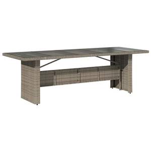 Conjunto de Bistro de Ratán PE Gris con Acero con Recubrimiento en Polvo y Vidrio Templado para Muebles de Jardín - Product Image 4
