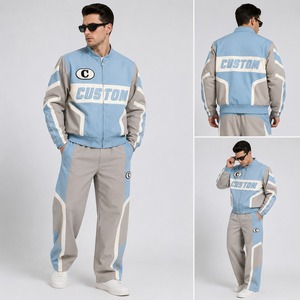 <b>Custom</b> Varsity <b>Jacket</b> Men Stand Collar Full Zip Casual Streetwear Contrast Sleeve Design Light Fashion Outerwear Fit For Unisex - Product Image 4