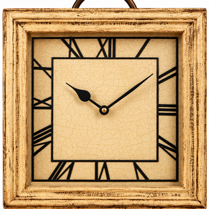 Reloj de Pared Cuadrado de Madera Estilo Art Deco Hecho a Mano con Agujas de Cuarzo, Reloj Decorativo Vintage con Números Romanos para Sala de Estar o Bodas - Product Image 4