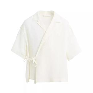 Chemises en lin légères pour hommes, sur mesure, à manches courtes, boutonnées - Product Image 1