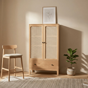 Armoire convertible en bois écologique et durable Altan, style scandinave, armoire en bois massif, finition naturelle - Product Image 5