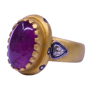 Wedding Wear 925 Sterling Silver Gold Plated Jewelry Ruby Tourmaline Diamond Gemstone Women Wear <b>Ring</b> - Product Image 6