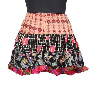 2026 Indo Western Cotton Sari Mini <b>Skirts</b>-cotton Girl <b>Skirts</b>-Indian Online Wholesale Mini <b>Skirts</b> Vintage Indian Boho Hippie Mini - Product Image 5